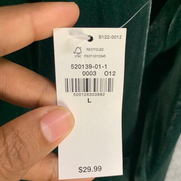 NEW Old Navy Fit & Flare Velvet Mini Dress Size Large Green - Picture 8 of 11